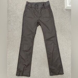 Bevy Dark Brown Straight-Leg faux leather pants- size 24